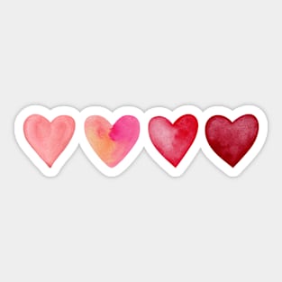 Watercolor Hearts Sticker
